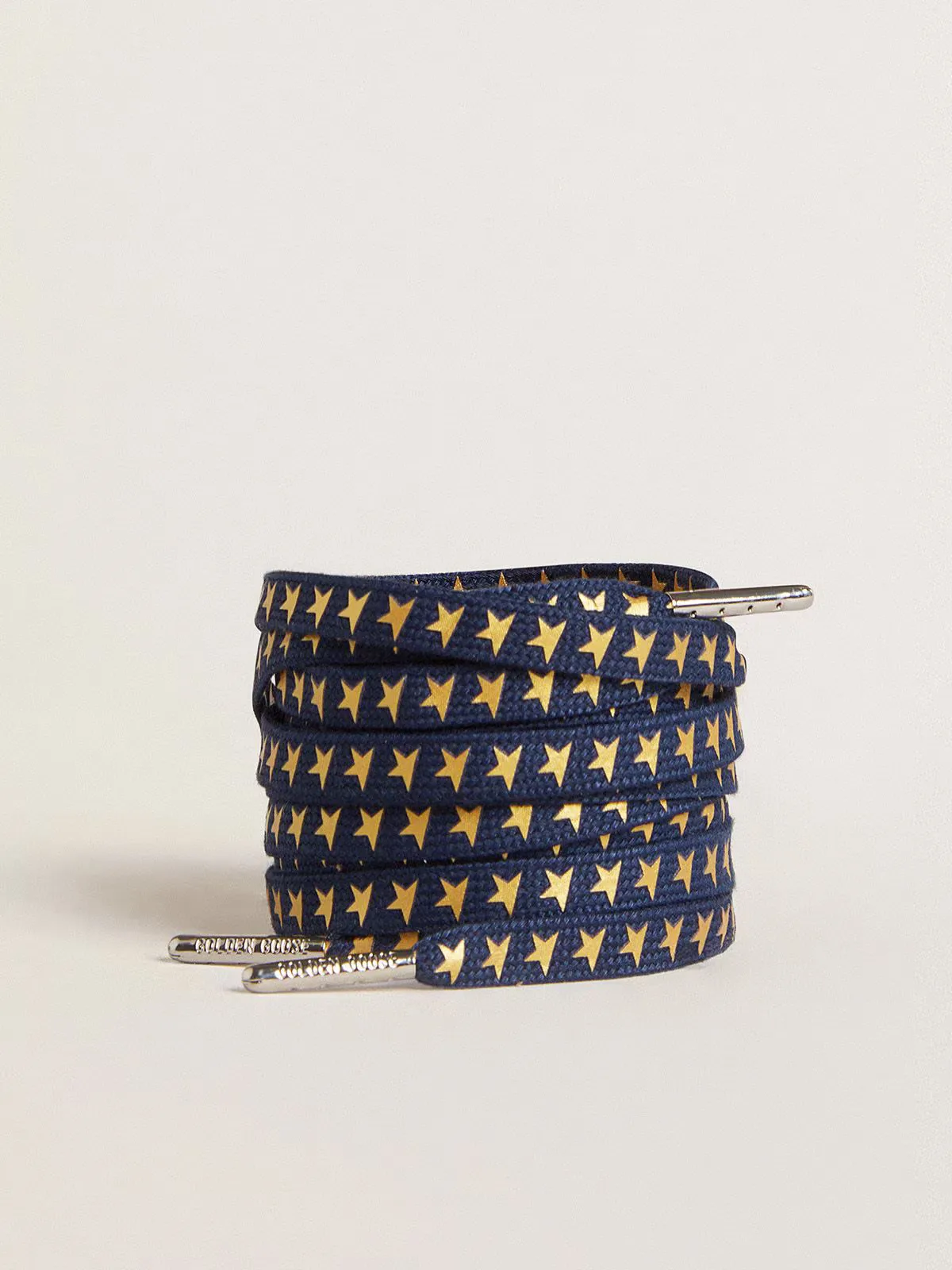 Navy-Blue Laces with Contrasting Gold Stars by Golden Goose