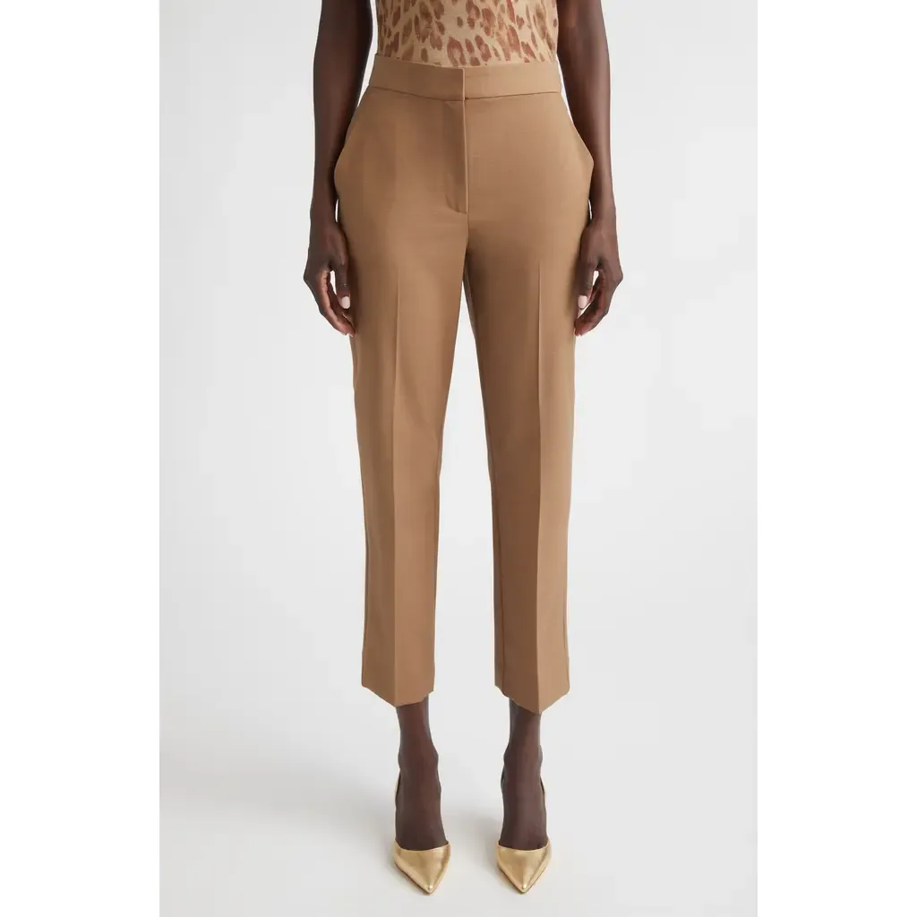 Mélange Wool Blend Stretch Twill Crop Pants by ST. JOHN
