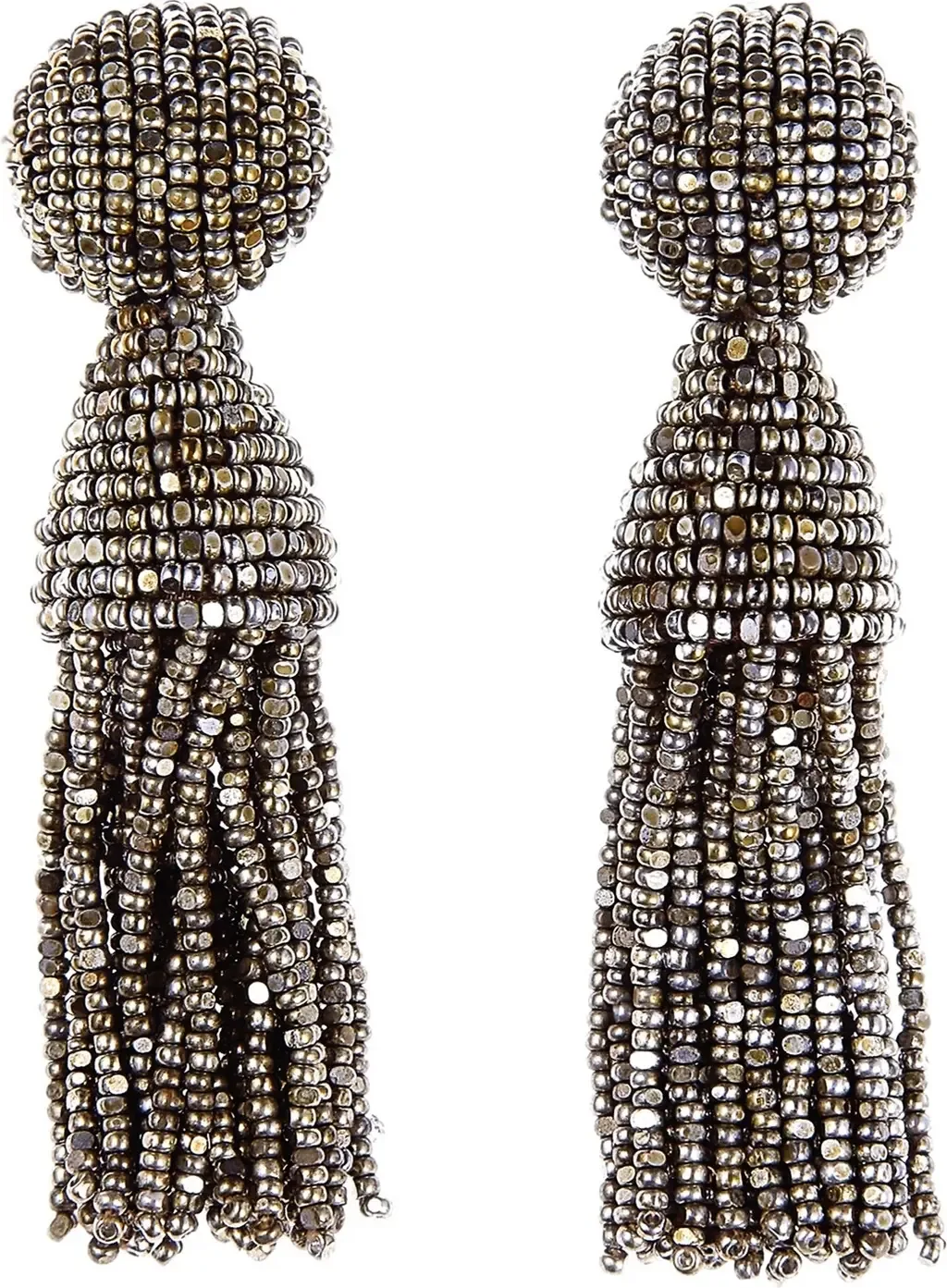 Classic Short Tassel Drop Clip Earrings by Oscar de la Renta