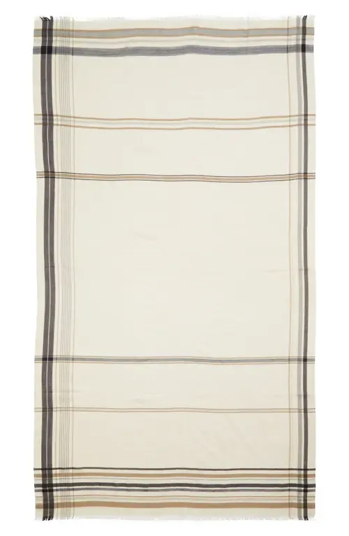 Helmina Stripe Cashmere Fringe Scarf by Johnstons of Elgin