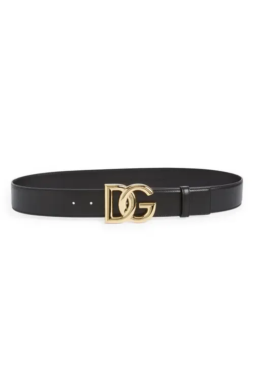 DG Logo Leather Belt by Dolce&Gabbana