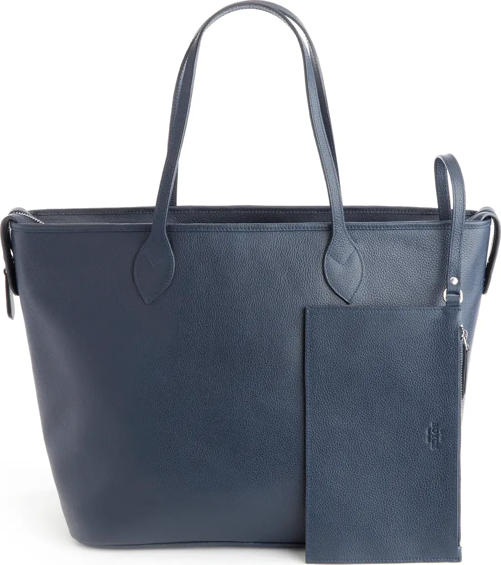 Personalized Leather Tote with Wristlet