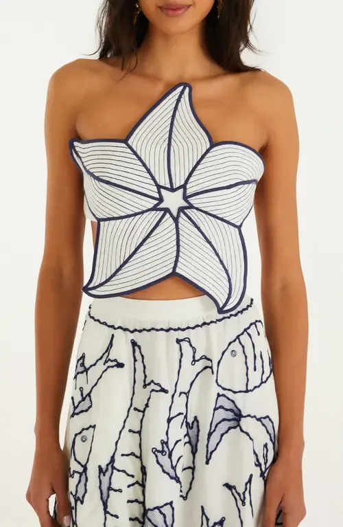 Coast Stars Strapless Top by FARM Rio