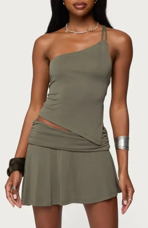 Janah One-Shoulder Lace-Up Open Back Top