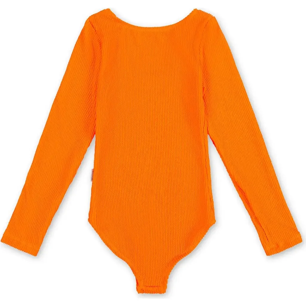 Crinkle Long Sleeve One Piece Swimsuit by Limeapple