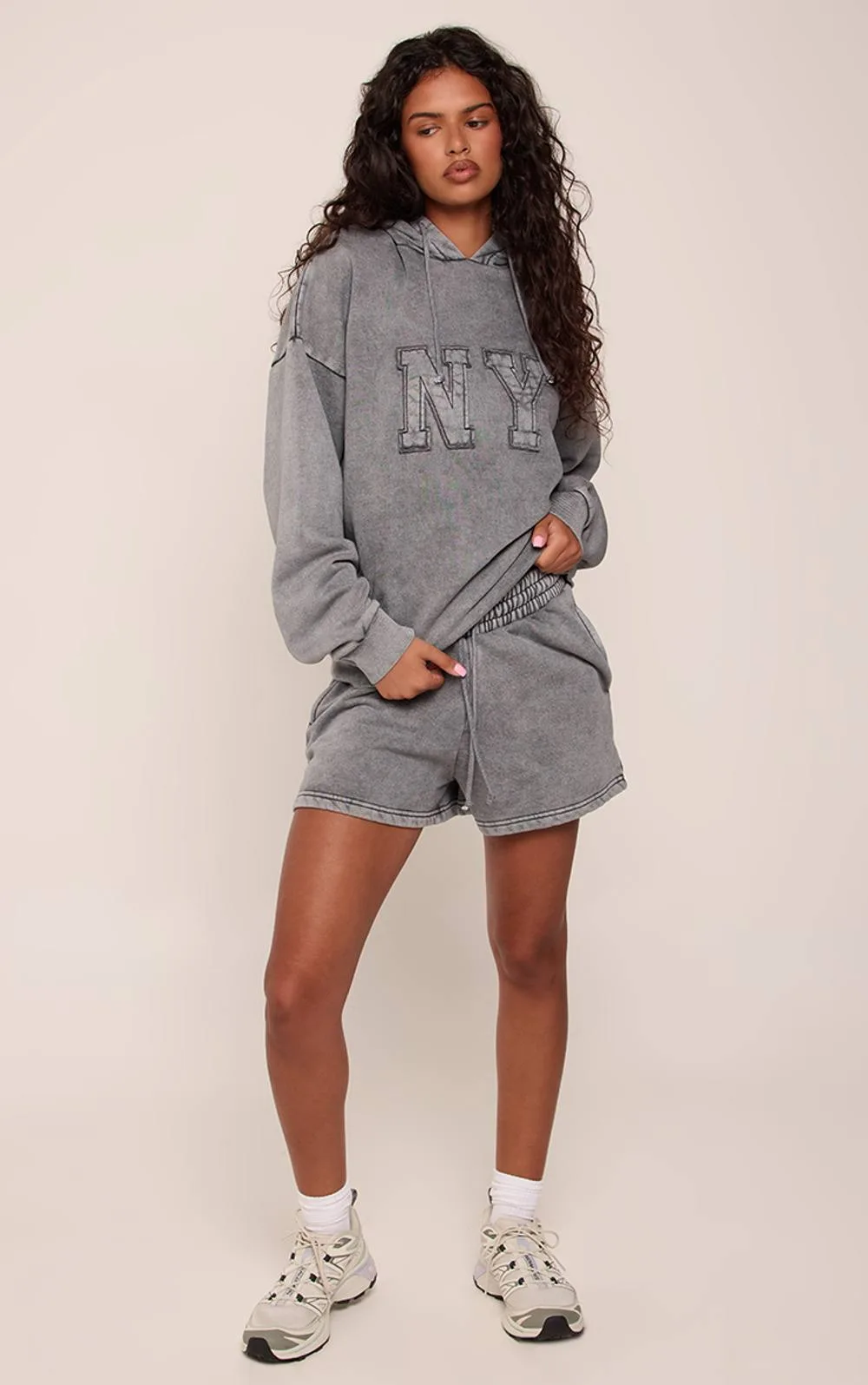 NY Applique Sweat Shorts by PrettyLittleThing