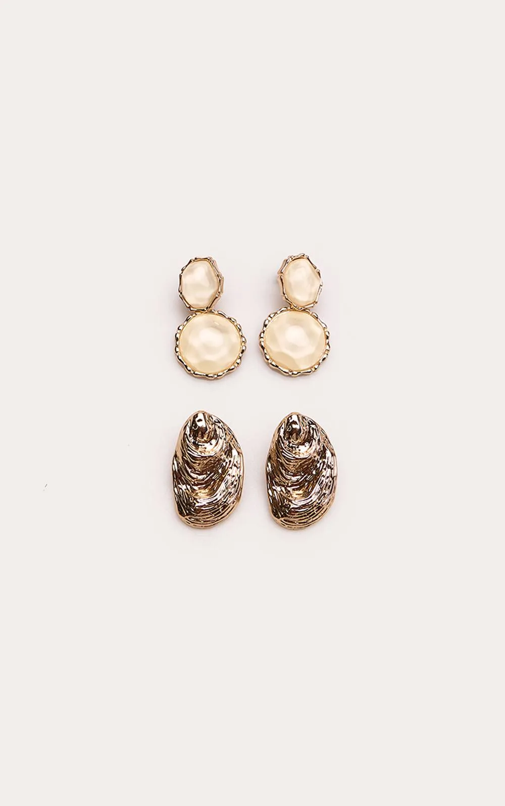 Foil Shell Resin Pack Earrings by PrettyLittleThing