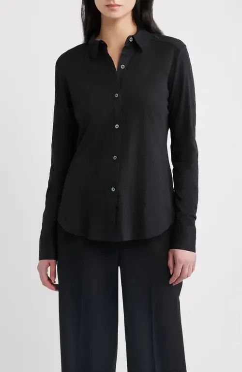 Riduro C.Nebulous Organic Cotton Slub Long Sleeve Button-Up Shirt by Theory