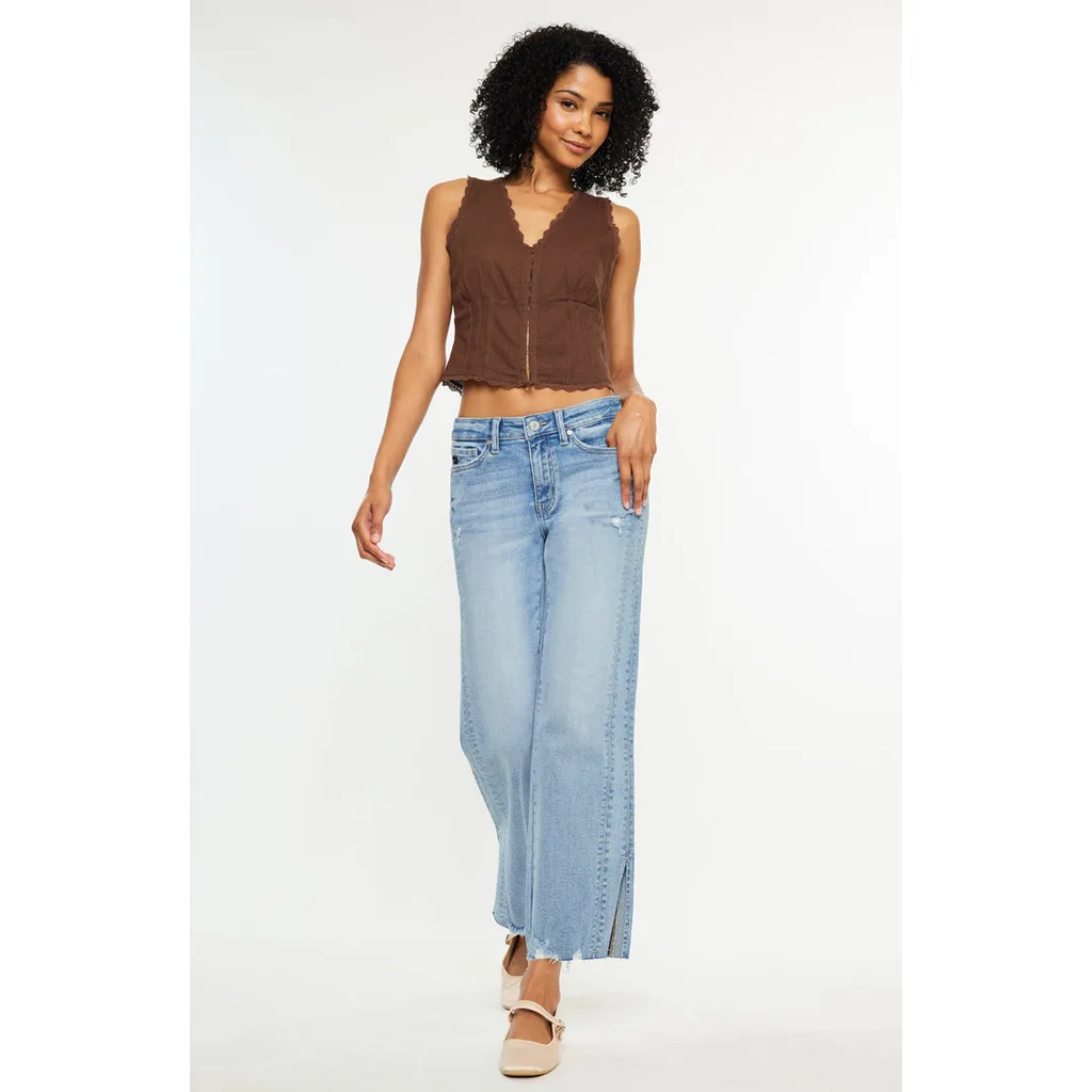 Sonia Mid Rise Straight Jeans by KanCan