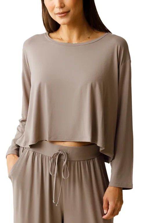 Aria Casual Long Sleeve Cropped Top by Kindred Bravely