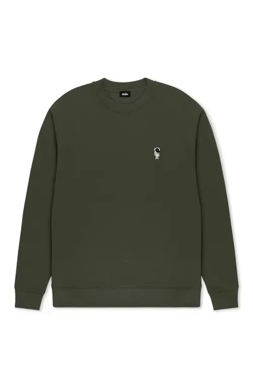 Astronaut Relaxed Midweight Fleece Crewneck Sweatshirt by Dalix