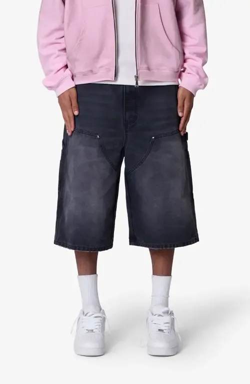 Ultra Baggy Denim Carpenter Shorts by mnml