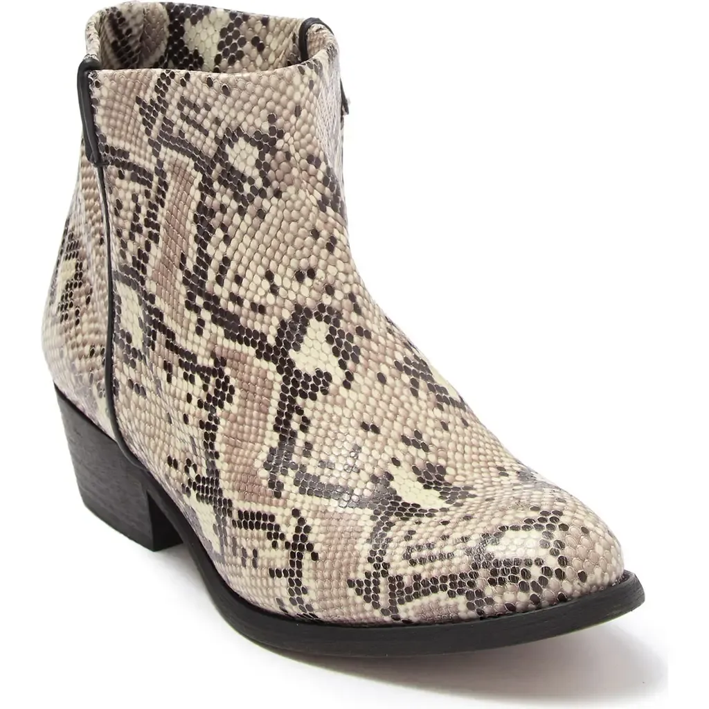 Lissa Snakeskin Embossed Leather Ankle Bootie by Artisan Crafted By Zigi