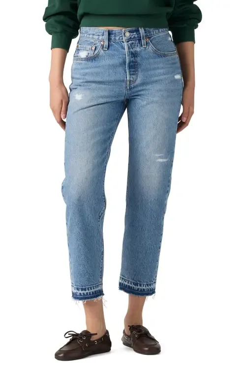 501® Release Hem Crop Straight Leg Jeans by levi's