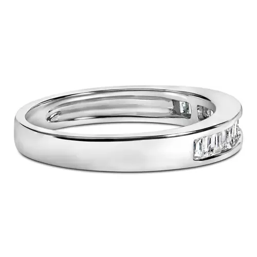 925 Sterling Silver 1/3 Ctw Baguette Cut Diamond Channel Set Stackable Wedding Ring by Haus of Brilliance