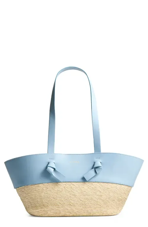 Knot Leather & Straw Basket Tote by Altuzarra