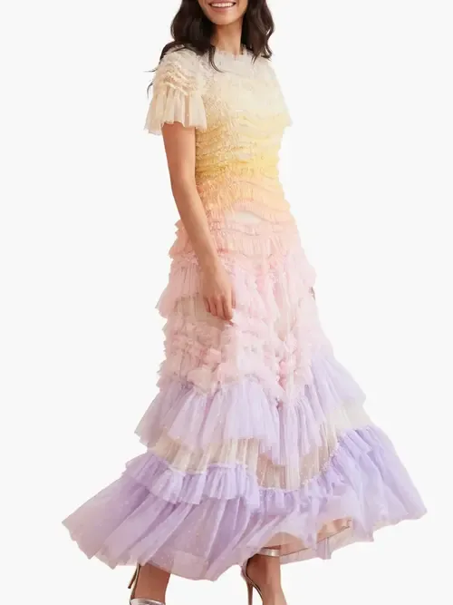 Wild Rose Ombre Short Sleeve Gown by Needle & Thread
