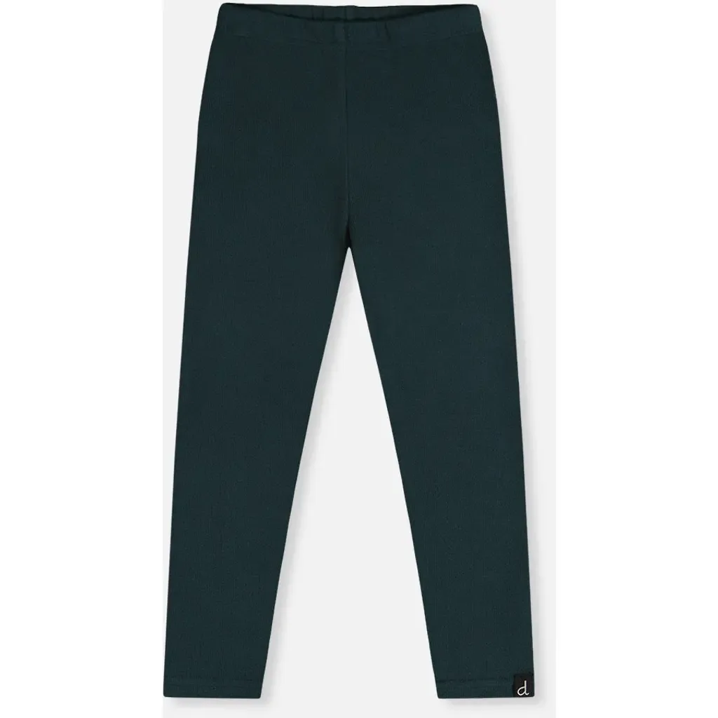 Small Logo Patch Rib Leggings by Deux par Deux