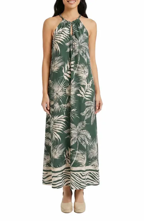 Printed Halter Neck Midi Dress by The Good Journey