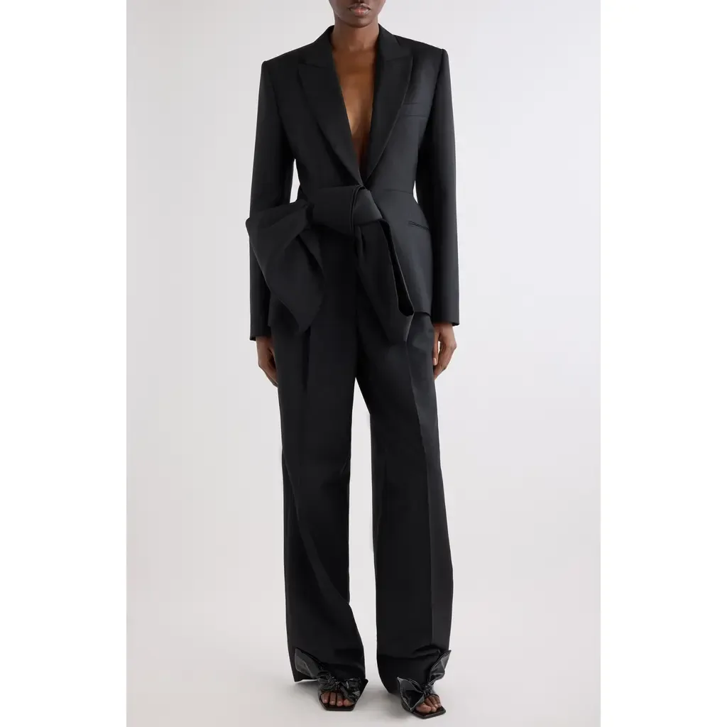 Bow Front Wool & Mohair Blazer by Givenchy