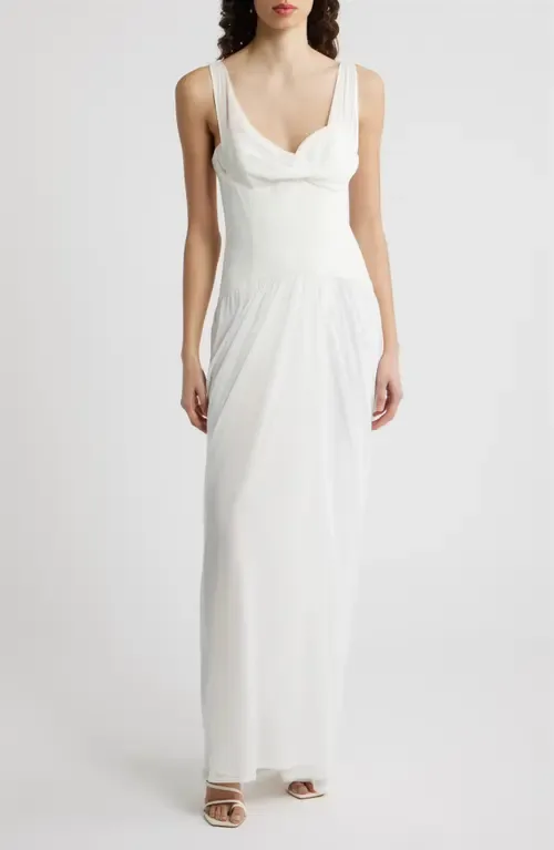 Sylara Drape Sleeveless Gown