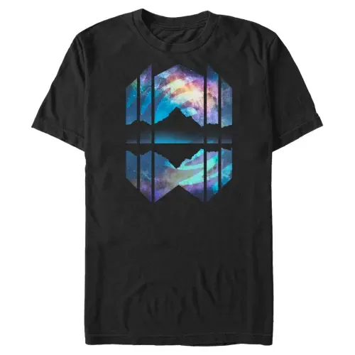 Geometric Northern Lights Reflection Short Sleeve Graphic T-Shirt by Lost Gods