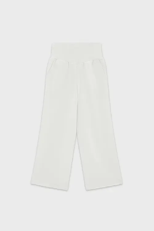 Cotton High Waisted Wide Leg Sweatpant with Raw Hem by SOW Kids