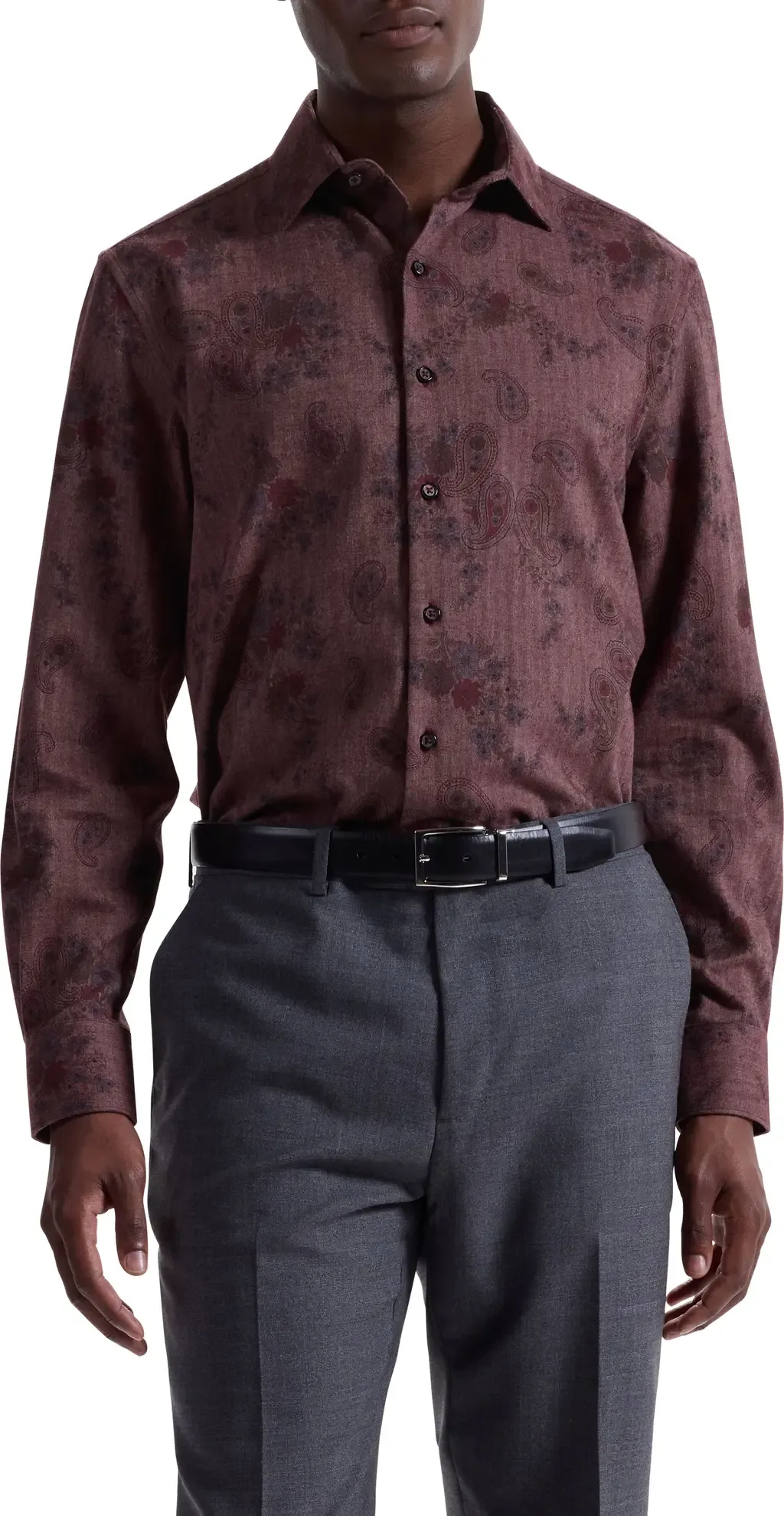 Axel Shaped Fit Floral Paisley Button-Up Shirt