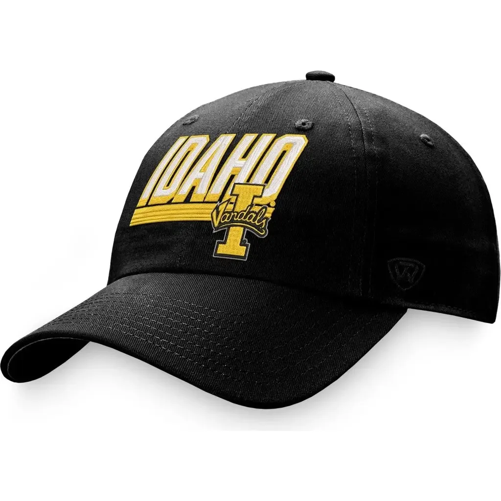 Top of the World Black Idaho Vandals Slice Adjustable Hat by TOP OF THE WORLD