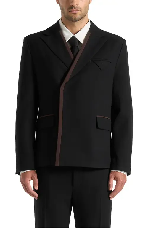 Alec Double Breasted Suit Jacket with Contrast Lapel by Manière De Voir