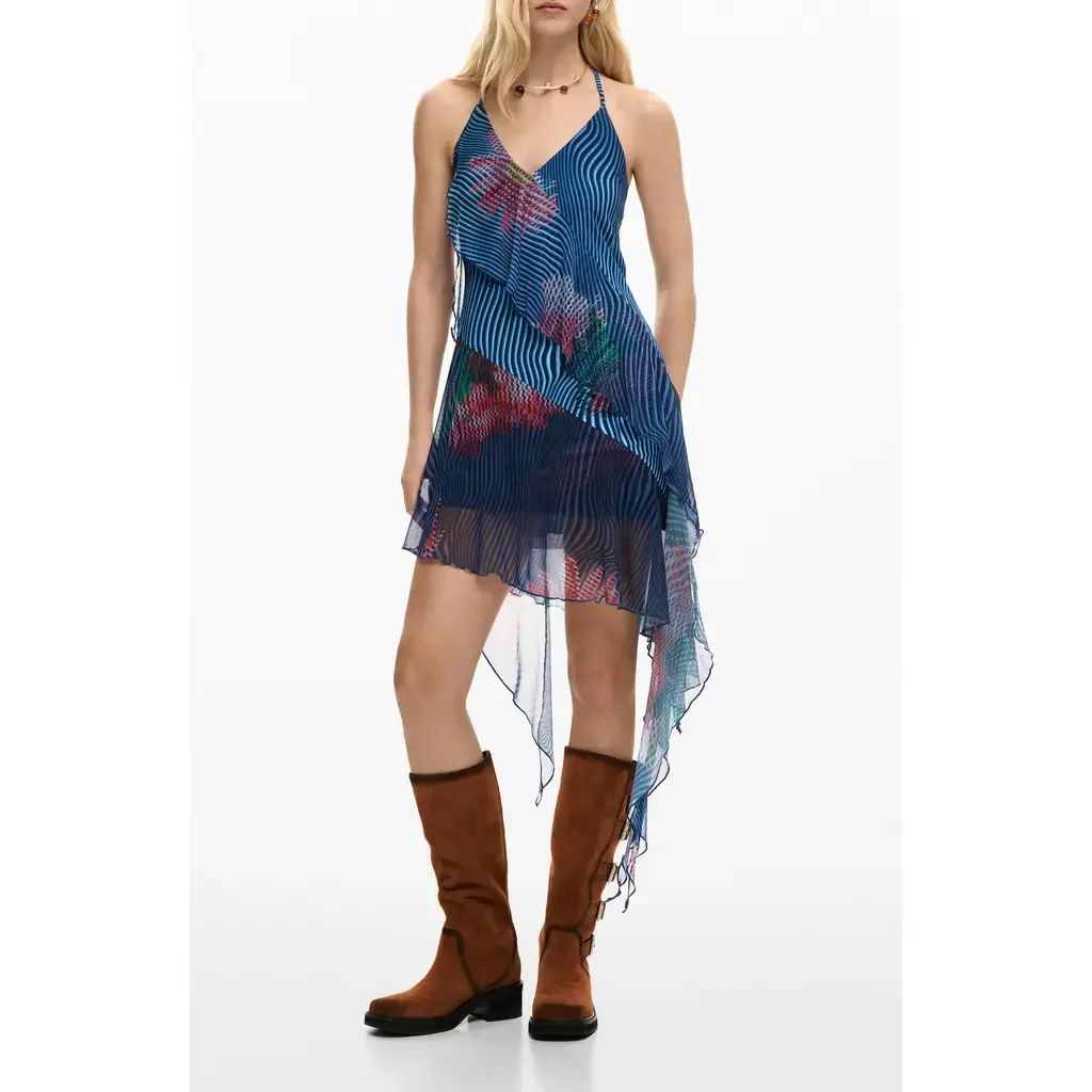 Asymmetric Halter Dress by Desigual