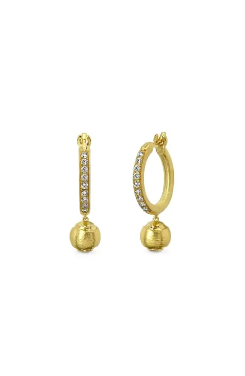 The Tennis Ball Hoop Earring, White Diamond Pavé