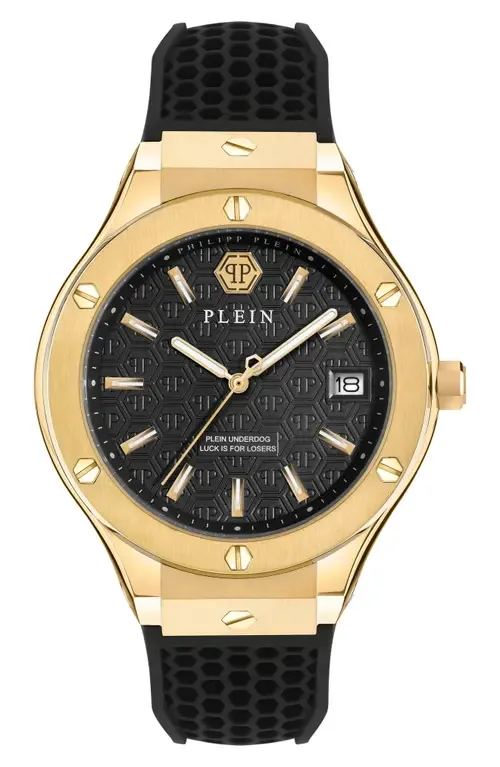 Plein Underdog Black Dial Silicone Strap Watch, 44mm by PHILIPP PLEIN