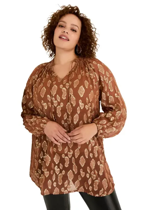 Metallic Print Blouse