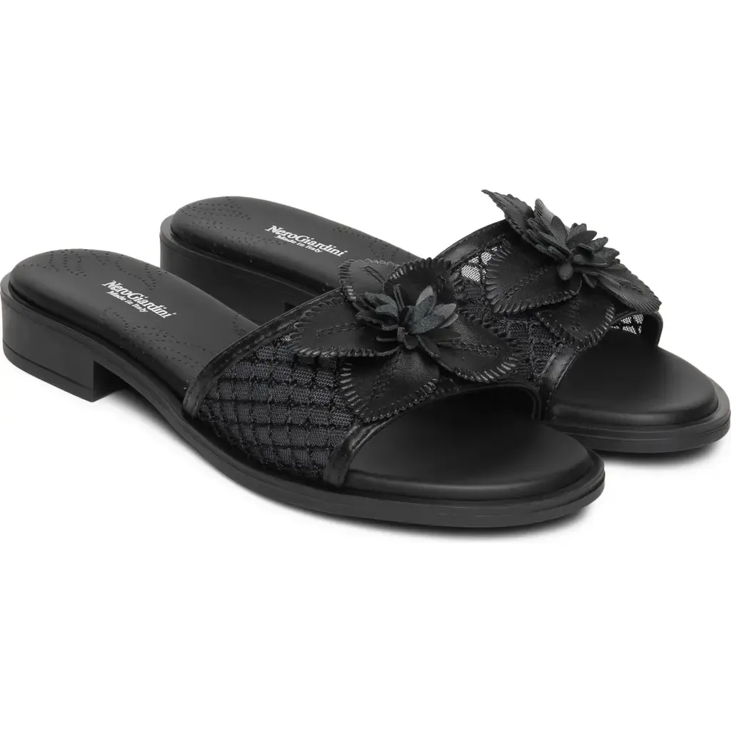 Floral Slide Sandal by NeroGiardini