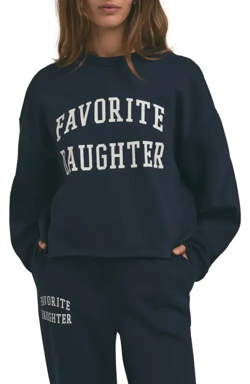 Cropped Collegiate Sweatshirt by Favorite Daughter