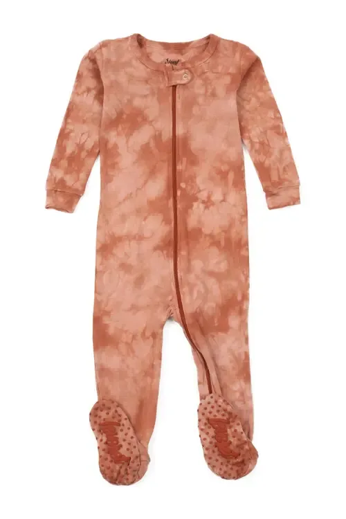 Footed Printed Cotton Pajamas, Solids, Stripes & Tie Dye by Leveret