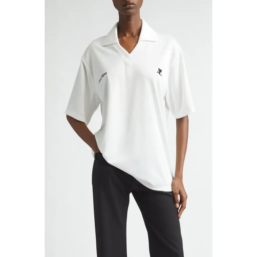Sports Oversize Logo Polo by Courrèges