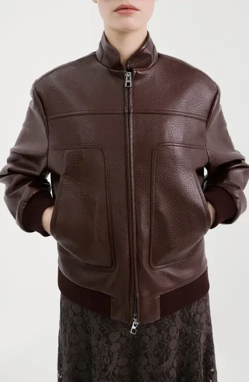 Faux Leather Jacket by MANGO