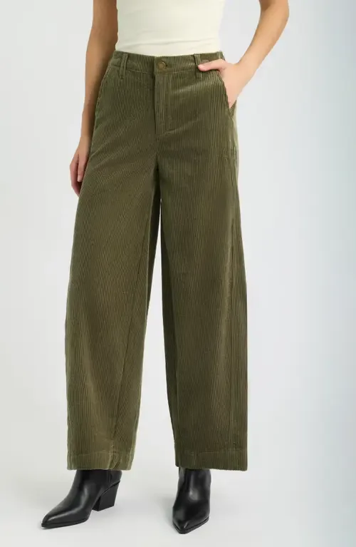 Skyrise Barrel Leg Corduroy Pants by Wit & Wisdom