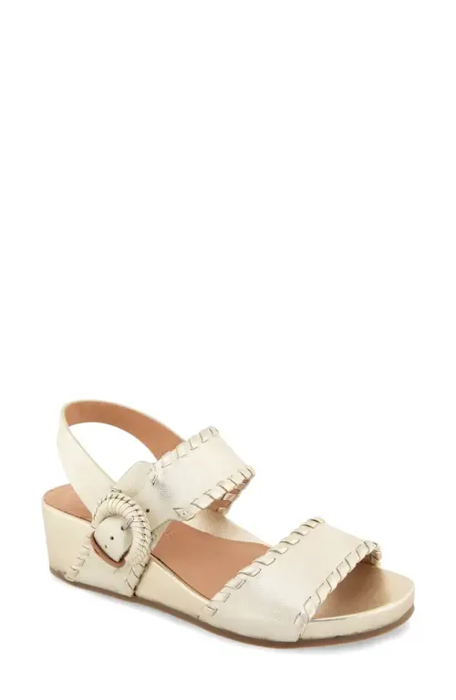 Gayle Slingback Wedge Sandal in Ice Leather
