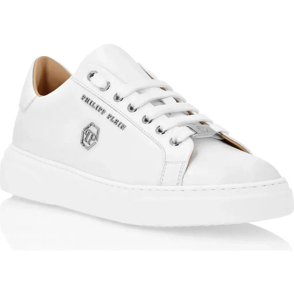 Leather Lo-Top Sneakers Hexagon by PHILIPP PLEIN