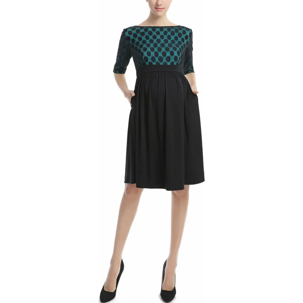 Milena Polka Dot Maternity Dress by Kimi & Kai