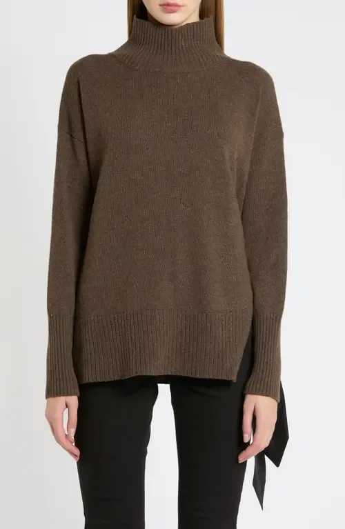 Silk Detail Mock Neck Sweater by MARELLA