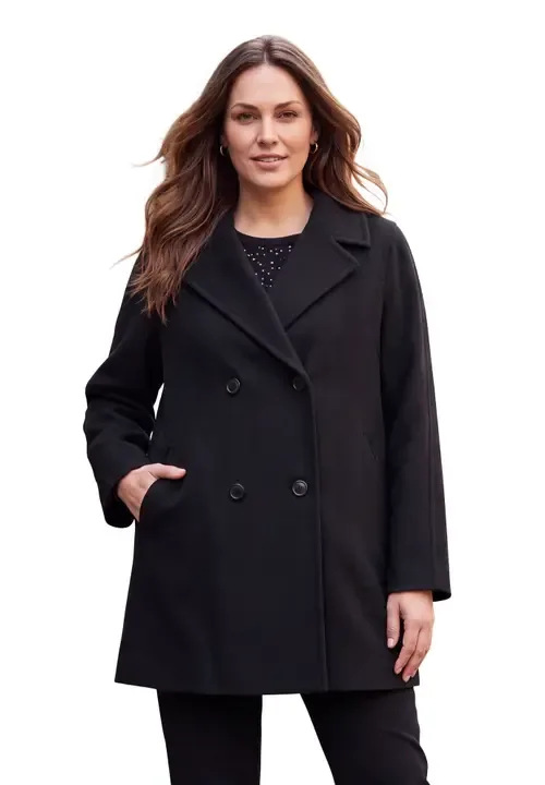 A Line Wool Peacoat by Jessica London