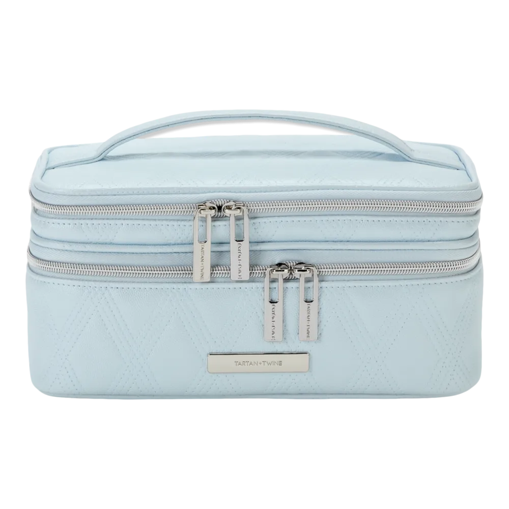 Blue Aura Double Zip Train Case by Tartan + Twine