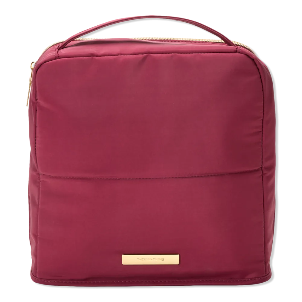Burgundy Makeup Stand-Up Bag by Tartan + Twine