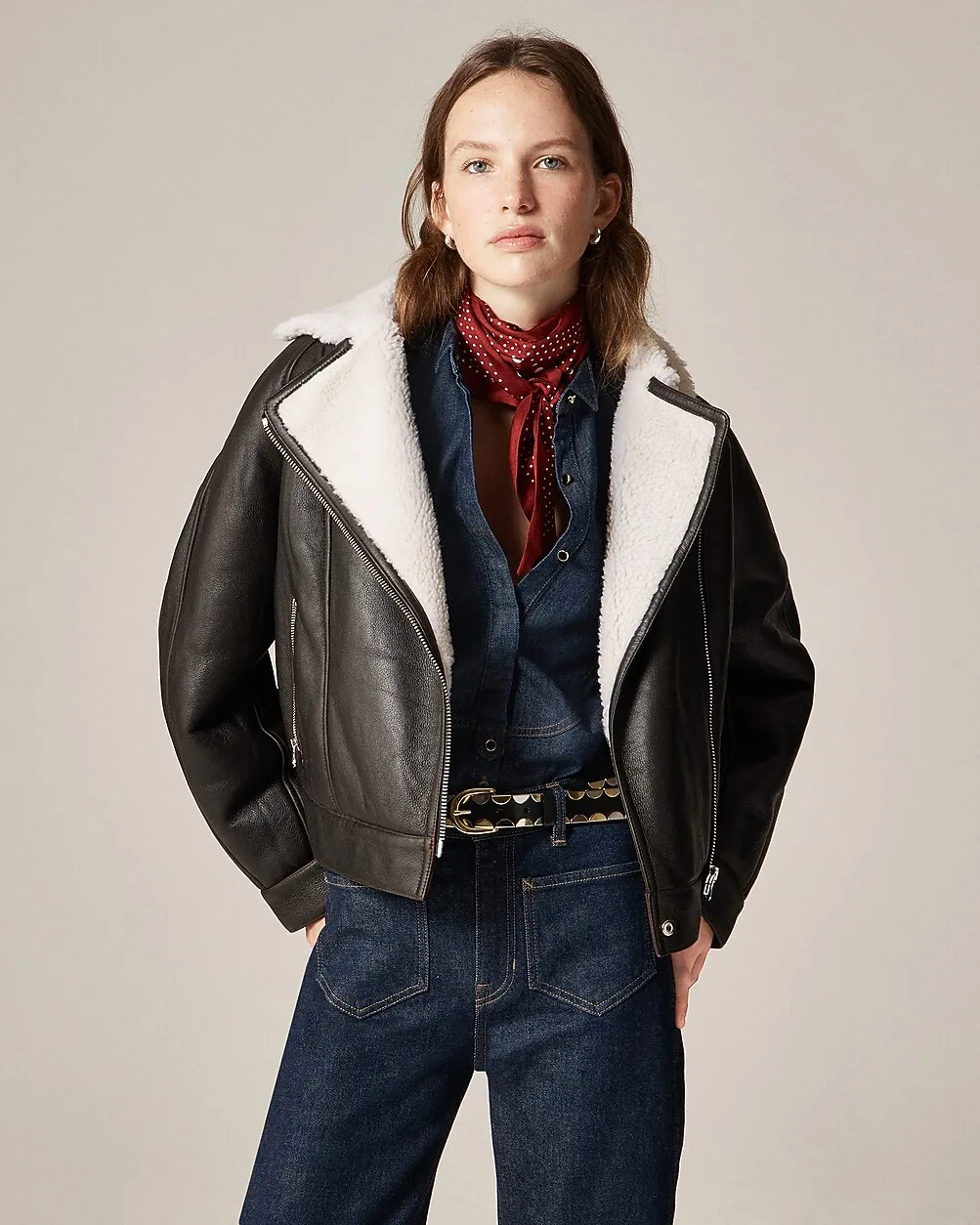 Collection Shearling Moto Jacket by J.Crew