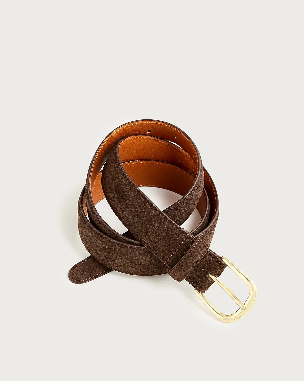 Italian Suede and Leather Round-Buckle Dress Belt by J.Crew