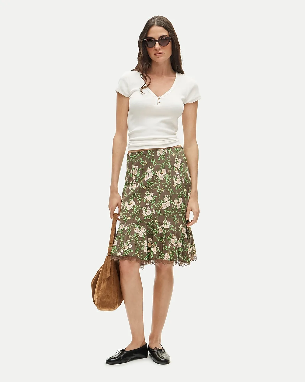 Slip Skirt in Honeybee Floral Print by J.Crew